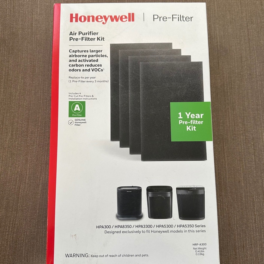 Honeywell Air Purifier Pre-Filter Kit A HRF-A300 4-Pack Black 1 Year Supply